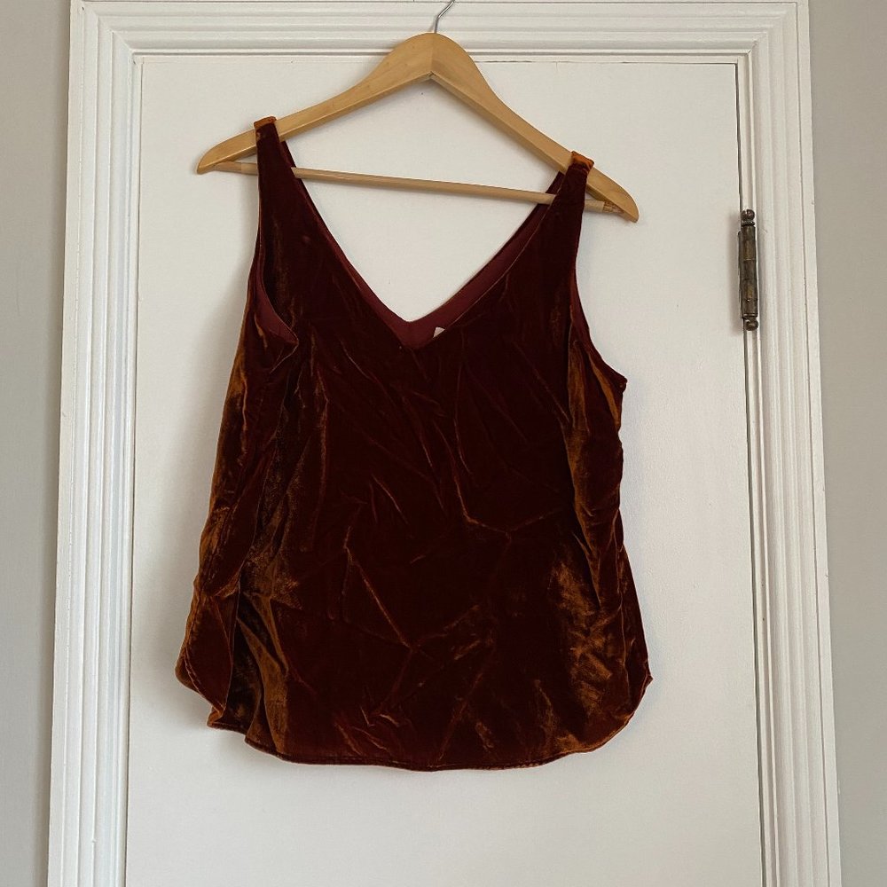 NWT LOFT Women's Velvet Tank Top Burnt Orange Size Small